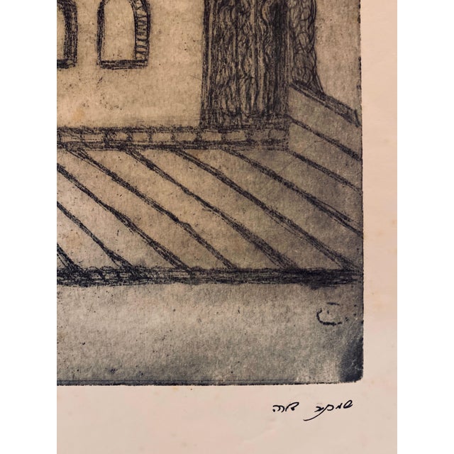 Dora Szampanier, Etching of destroyed synagogue - Lubomil, Ukraine For Sale - Image 4 of 6