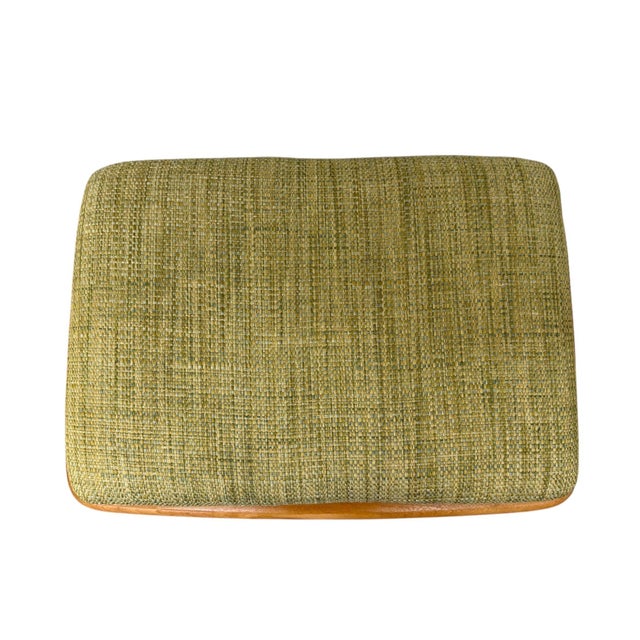 1950s Mid-Century Modern Heywood Wakefield Champagne Upholstered Stool For Sale - Image 5 of 7