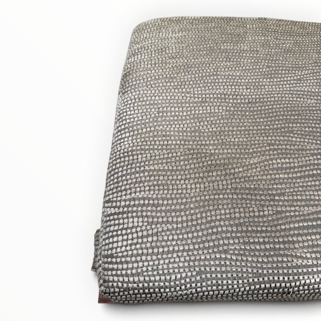 Upholstered Custom Teak X-Form Bench For Sale - Image 4 of 5