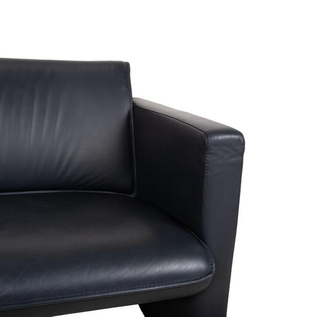 3-Seater and 2-Seater Sofas in Dark Blue Leather from Leolux, Set of 2 For Sale - Image 9 of 18