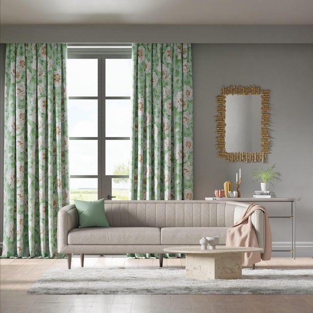 Sharing a well-balanced nostalgic feel Florent is a painterly cotton/linen adorned with intricately detailed and richly...