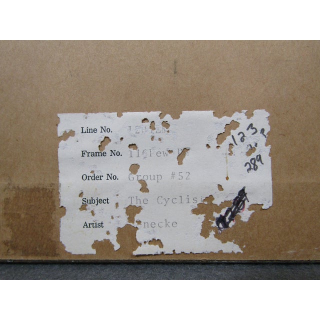 Gray 1970s Signed William Benecke "The Cyclists" Limited Edition Etching Aquatint Drypoint 51/100 Art Print, Framed For Sale - Image 8 of 8