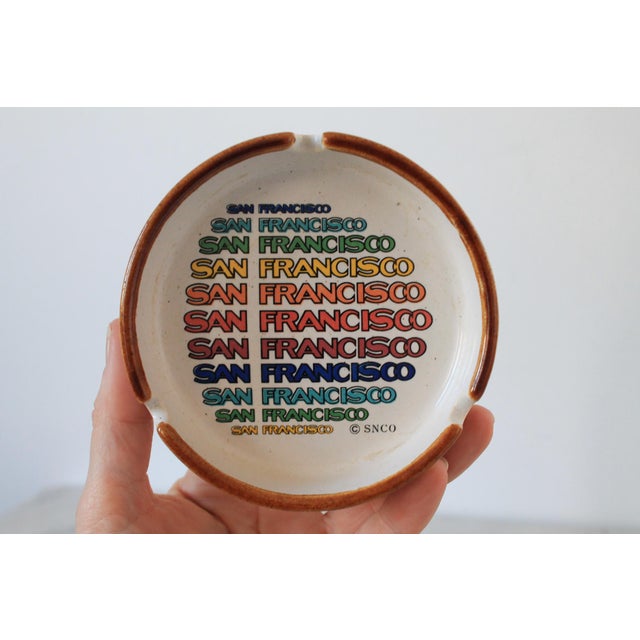 1970's San Francisco Snco Rainbow Lettering Ceramic Ashtray For Sale - Image 4 of 6