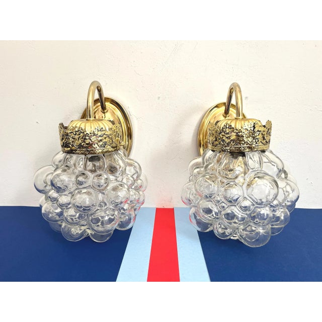 Metal 1960s Bubble Glass Sconces, Pair For Sale - Image 7 of 17