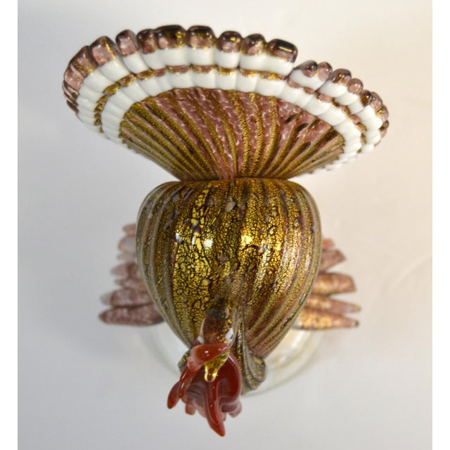 1970s Alfredo Barbini Manner Colorful Murano Style Art Glass Turkey Figurine Italy For Sale - Image 9 of 12