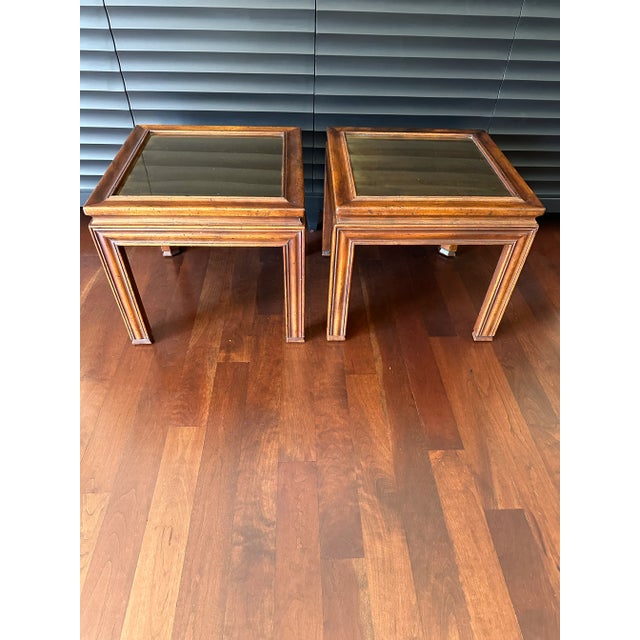 Mid-Century Modern 1970’s Brass Topped Signed John Widdicomb Tables - a Pair For Sale - Image 3 of 12