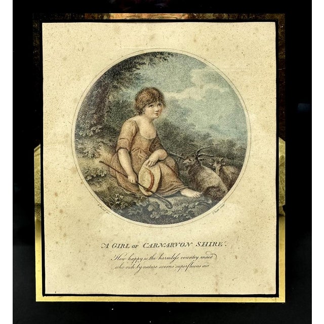 Antique Regency Pair Hand Colored Stipple Engravings Children Richard Westal 18Ct For Sale - Image 6 of 8