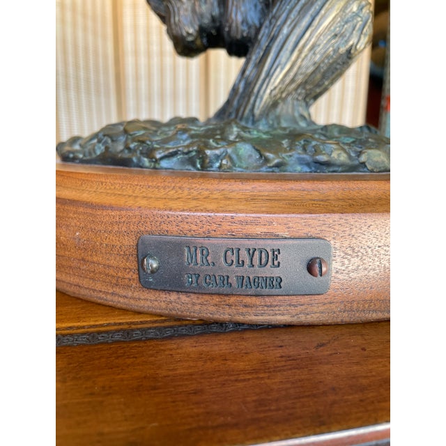 Brown "Mr. Clyde": A Bronze Gorilla Hanging From a Tree Sculpture by Artist Carl Wagner For Sale - Image 8 of 9