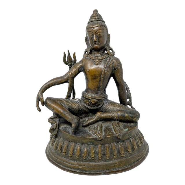Antique Nepalese Bronze Statue: Tara in Rajalilasana For Sale