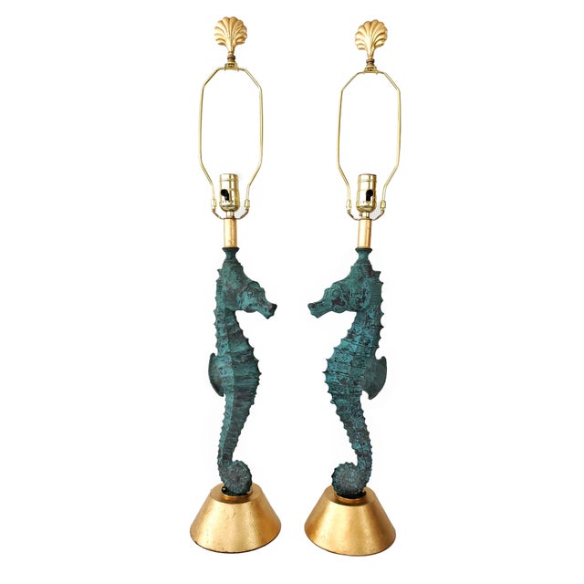 Nautical Lamps Seahorses - A Pair For Sale - Image 3 of 15