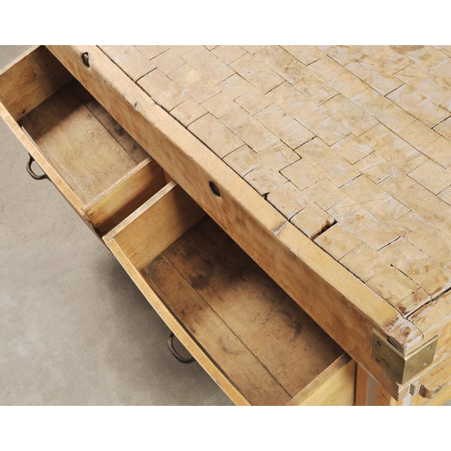 French Provincial Maple Butcher's Block Boucherie Worktable 5 Ft For Sale - Image 14 of 18