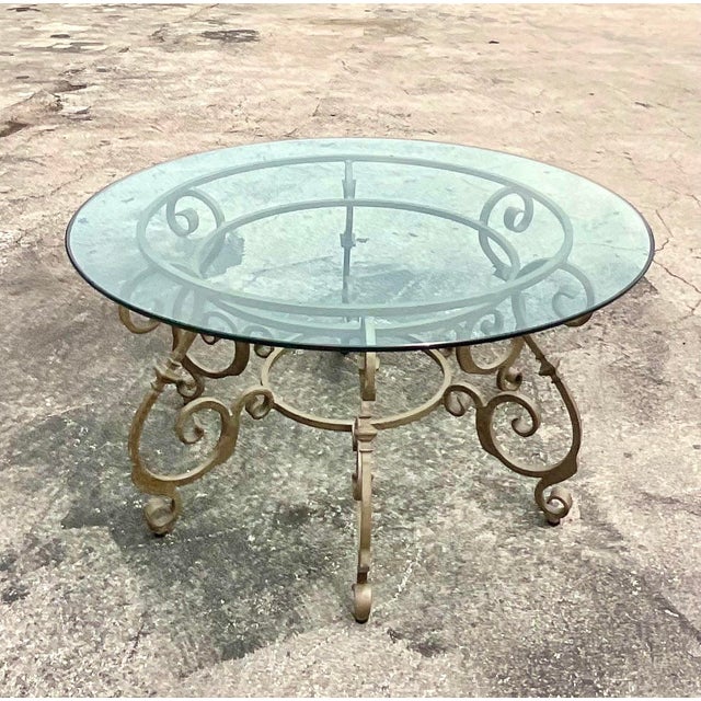 Vintage Wrought Iron Dining Table Chairish