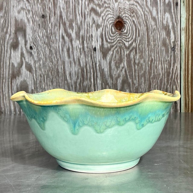 Vintage Boho Original Studio Pottery Bowl For Sale In West Palm - Image 6 of 8