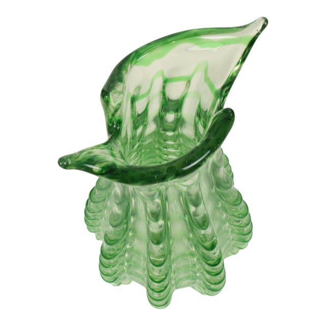 Green Large Vintage Green Glass Vase, 1960s For Sale - Image 8 of 18