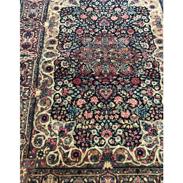 1930s Vintage Design Floral Royal Kierman Rug- 3'6" X 5'1" For Sale In Los Angeles - Image 6 of 13