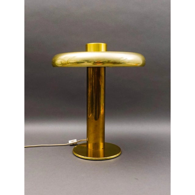 Mid-Century Modern Pierre Cardin Style Vintage Modernist Brass Table Desk Lamp For Sale - Image 3 of 10
