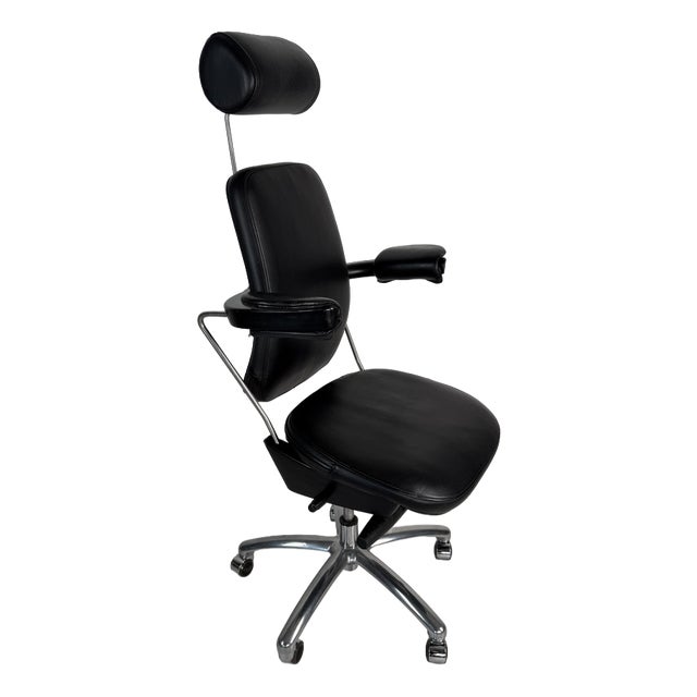 Ergonomic Executive Chair in Genuine Leather from FALTO Sonet, 1990s For Sale
