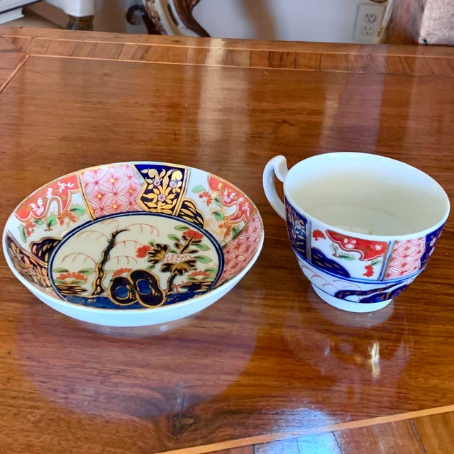 Chamberlains Worcester “Rock & Tree” Pattern Porcelain Tea Cup & Saucer For Sale - Image 17 of 18