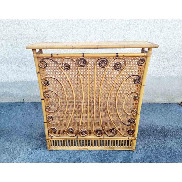 Large Italian Modern Bamboo and Rattan Radiator Cover by Franco Albini, 1960s For Sale - Image 17 of 17