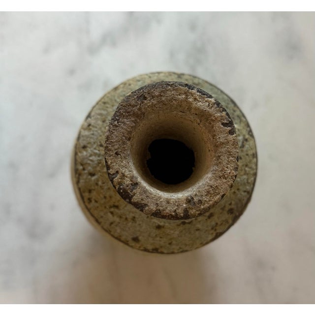 Vintage Mid Century Artisan Pottery Vase For Sale - Image 11 of 11