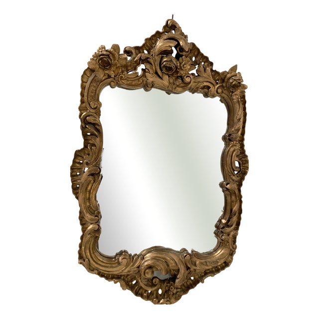 Louis XV Style Mirror in Carved and Gilded Wood, 1700s For Sale