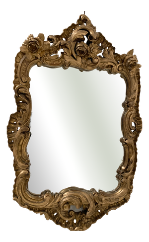 Louis XV Style Mirror in Carved and Gilded Wood, 1700s