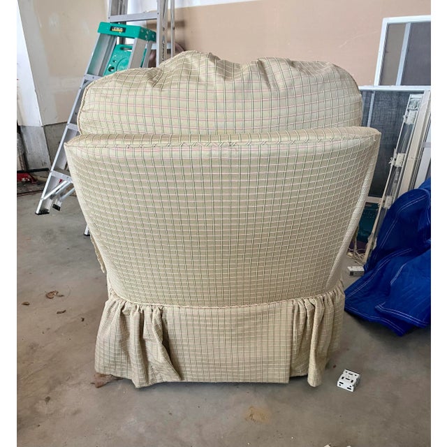 Custom Upholstered Calico Chair For Sale - Image 4 of 9