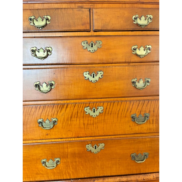 Original Antique 18th Century Massachusetts Maple Queen Anne Highboy For Sale - Image 10 of 12