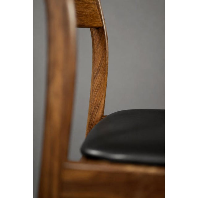 Mid-Century Modern Scandinavian Dining Chairs in Teak and Vinyl, 1960s, Set of 4 For Sale - Image 11 of 18