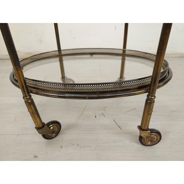Vintage Gold Brass Trolley, 1950s For Sale - Image 10 of 16