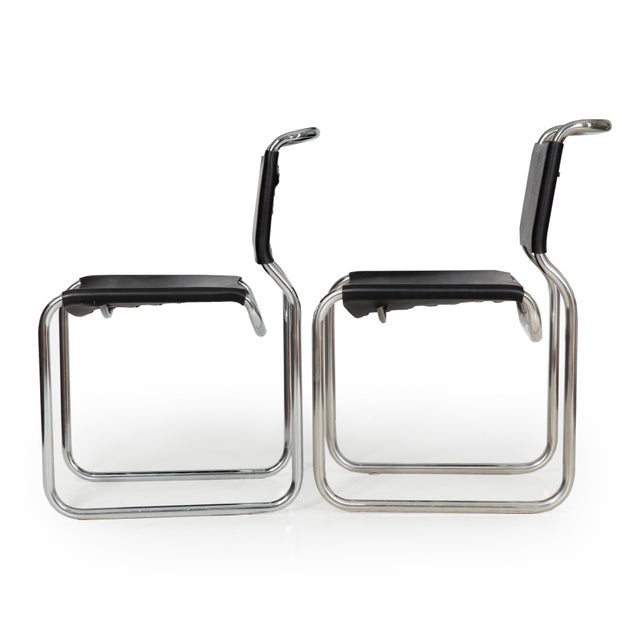 Metal Pair of Mid Century Modern “Ch66" Dining Chairs by Nicos Zographos For Sale - Image 7 of 18