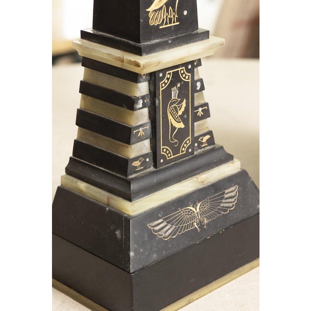Late 19th Century Pair of Egyptian Revival Inlaid Obelisks For Sale In West Palm - Image 6 of 8