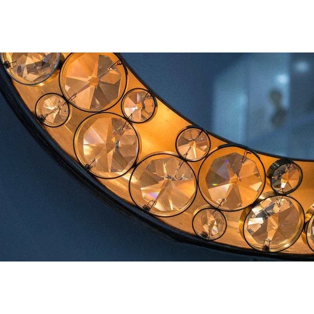 Brass 1960s Palwa Illuminated Mirror – Brass & Crystal Hollywood Regency Glam For Sale - Image 8 of 10