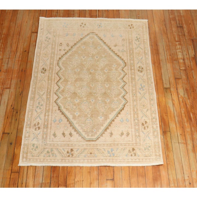 Scatter size Textured Persian Malayer rug from the 3rd quarter of the 20th century