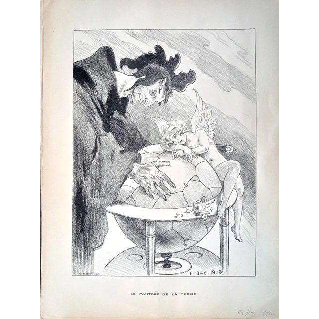 Ferdinand Bac, Le Partage de la Terre/Praise of Folly, Lithograph, 1919 For Sale - Image 3 of 3