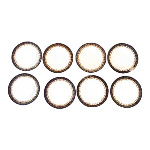 Arundel Blue (Scalloped) by Royal Worcester Salad - Set of 8 For Sale