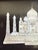 Indian Vintage Inlaid Mother of Pearl Taj Mahal Plaque Wall Art, Deep Wood Frame 5.5x7” For Sale - Image 3 of 7