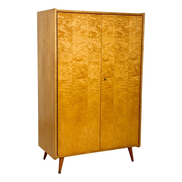 Mid-Century Modern Wardrobe in Birch For Sale