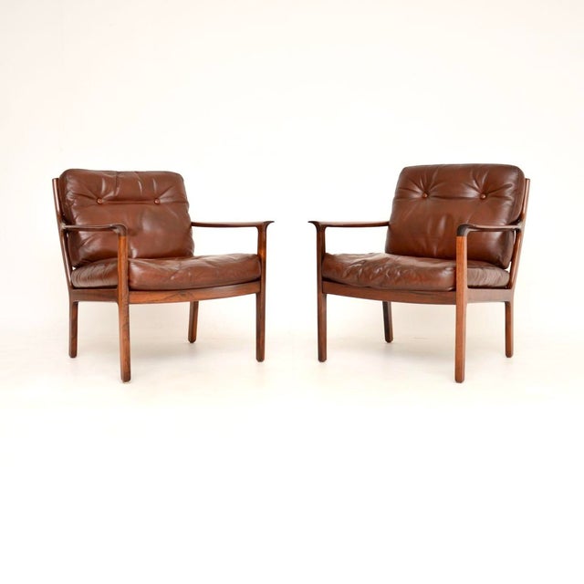 Vintage Scandinavian Leather Armchairs from Frederik Kayser, 1960s, Set of 2 For Sale - Image 11 of 11