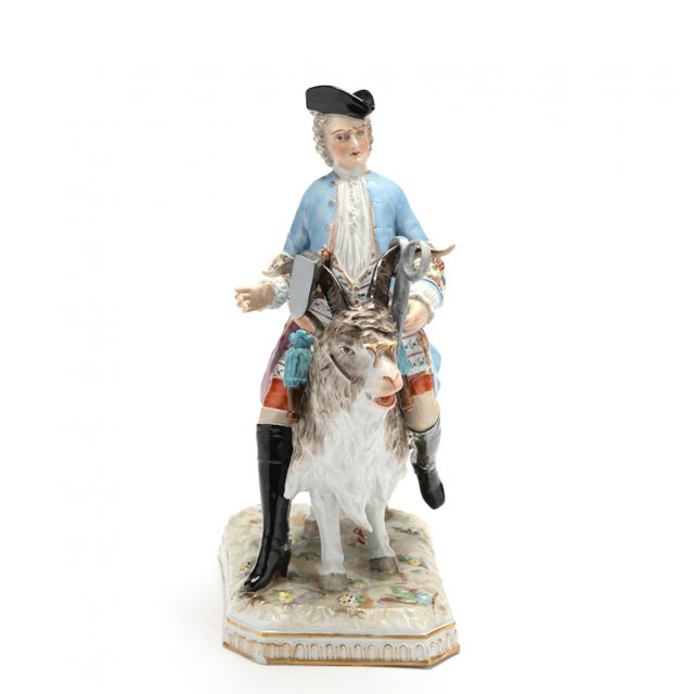 Early 20th century, a colorfully enameled and humorous figural modeled as Count Bruhl, the elaborately attired tailor,...