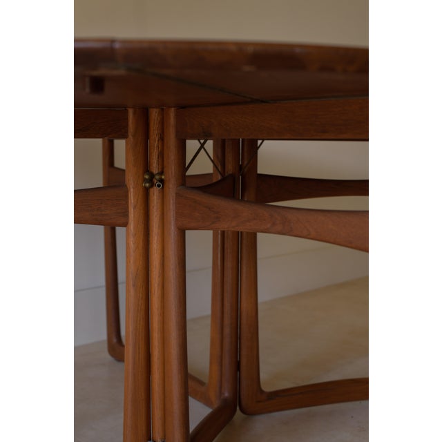Brown 1960s Attributed to Hvidt & Molgaard Nielsen Hm6 Drop Leaf Dining Table for France & Son, Denmark For Sale - Image 8 of 16