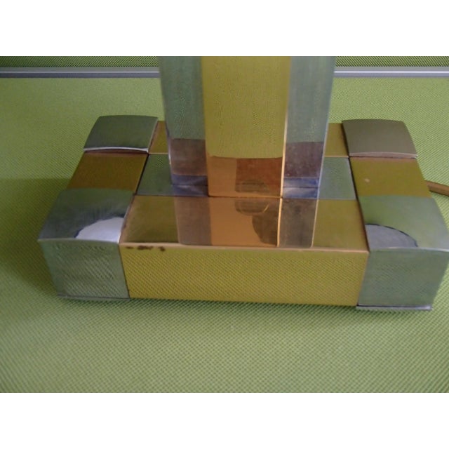 Op Art Chrome & Brass Table Lamp from Lumica, 1970, in Very Good conditions. Designed 1970 to 1979 This piece is...