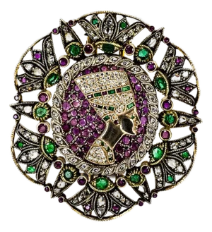 Late 20th Century Huge Egyptian Motif Brooch