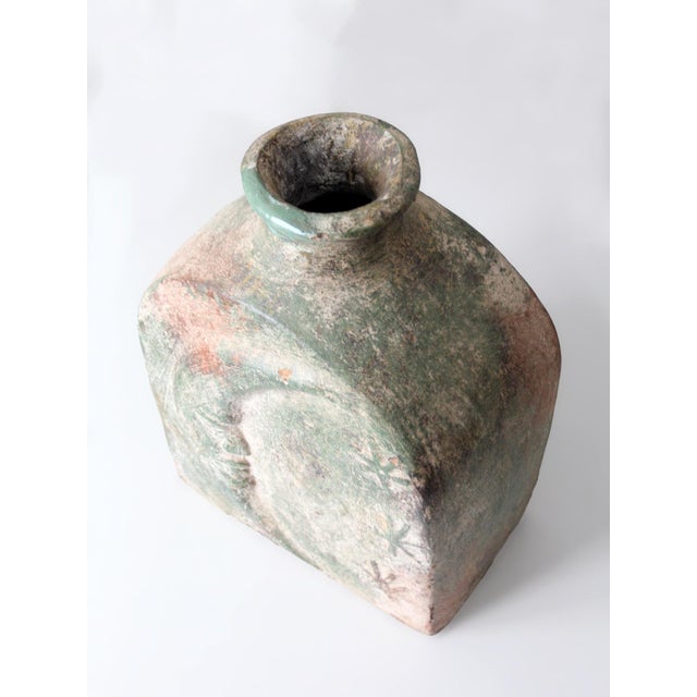 Vintage Cement Sun and Moon Vase Sculpture For Sale - Image 14 of 17