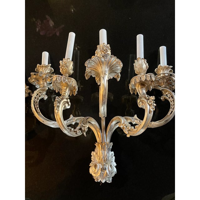 French Louis XV Silver Wall Sconce For Sale - Image 3 of 13