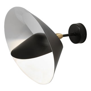 Mid-Century Modern Black Saturn Wall Lamp from Serge Mouille For Sale