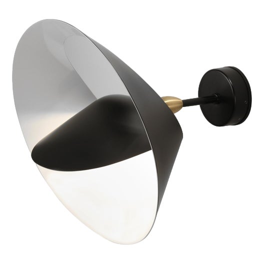 Mid-Century Modern Black Saturn Wall Lamp from Serge Mouille For Sale