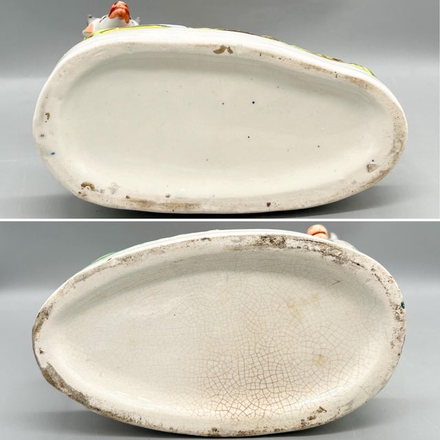 Large 19th Century Staffordshire English Cow and Calf Spill Vases, Pair – English Country / Victorian For Sale - Image 10 of 18