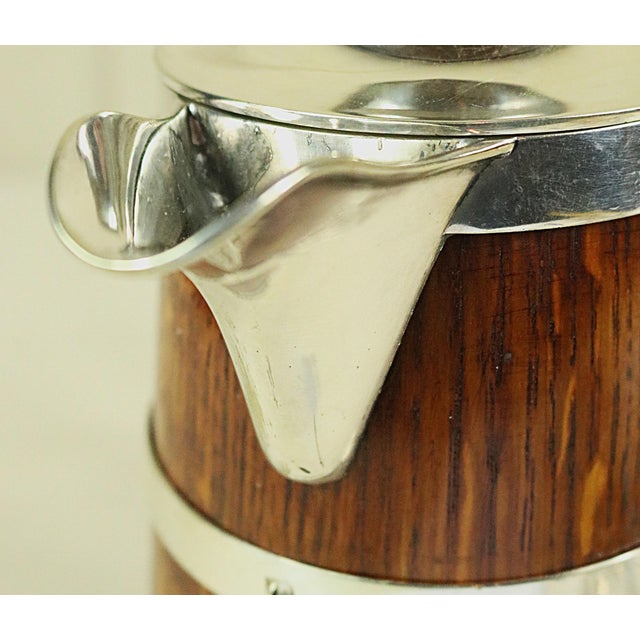 Late 19th Century English Oak and Silver Ale Jug For Sale - Image 4 of 9