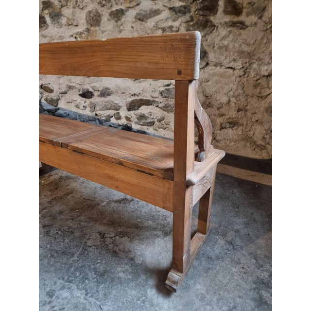 Antique Monastery Bench with Oak Frame, 1890s For Sale - Image 12 of 18